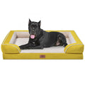 Comfort Expression XXL Dog Bed Orthopedic Foam Waterproof Dog Beds for Oversized Dogs Washable Dog Sofa Bed with Removable Cover & Non-Slip Bottom(XX-LargeSpicy Mustard)
