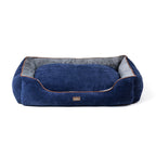 Fluffy Dog Beds for Small Medium Large Dogs & Cats Machine Washable Dog Bed Rectangle Breathable Soft Calming Sleeping Warming Pet Beds with Waterproof & Non-Slip Bottom (XL 40" Navy)