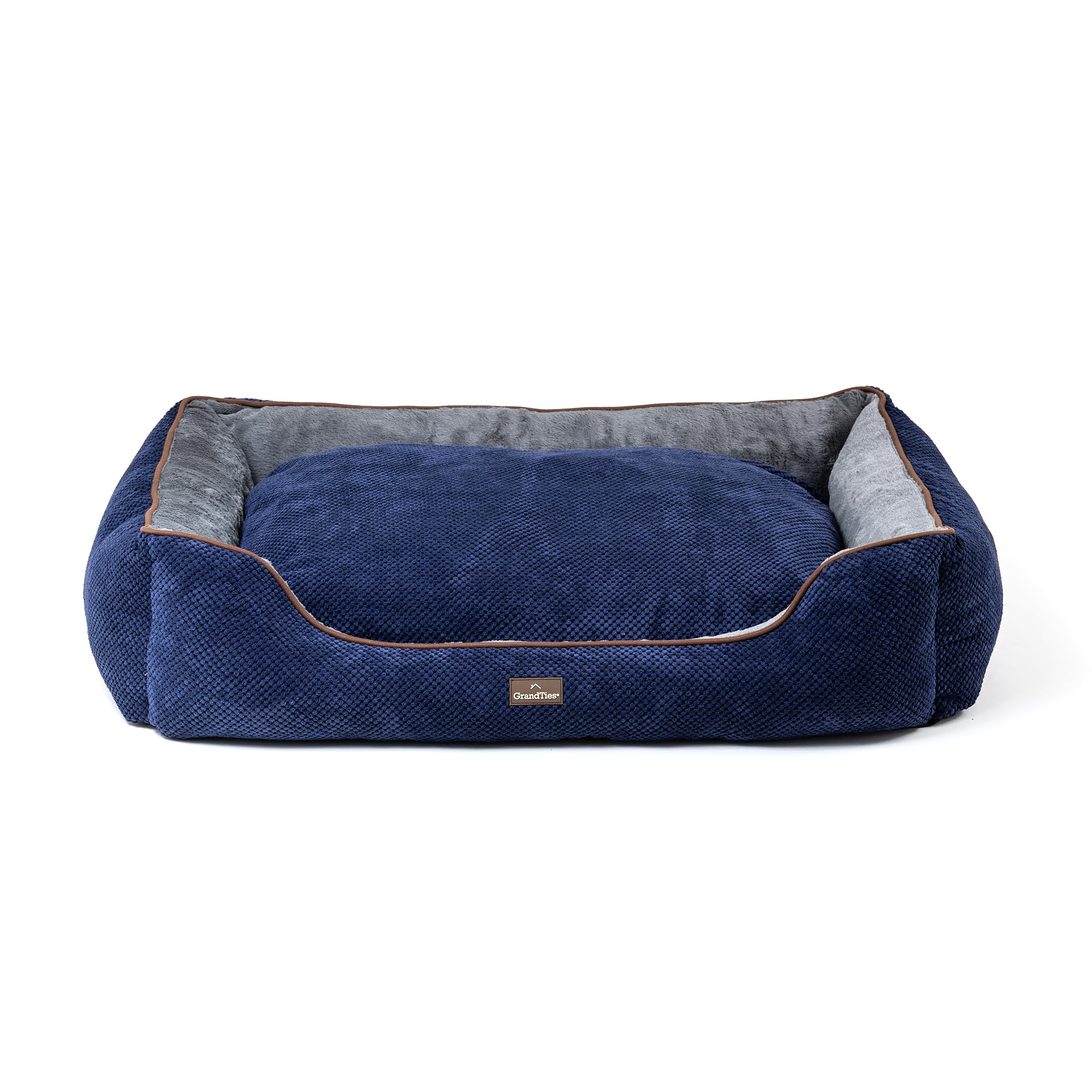 Fluffy Dog Beds for Small Medium Large Dogs & Cats Machine Washable Dog Bed Rectangle Breathable Soft Calming Sleeping Warming Pet Beds with Waterproof & Non-Slip Bottom (XL 40" Navy)